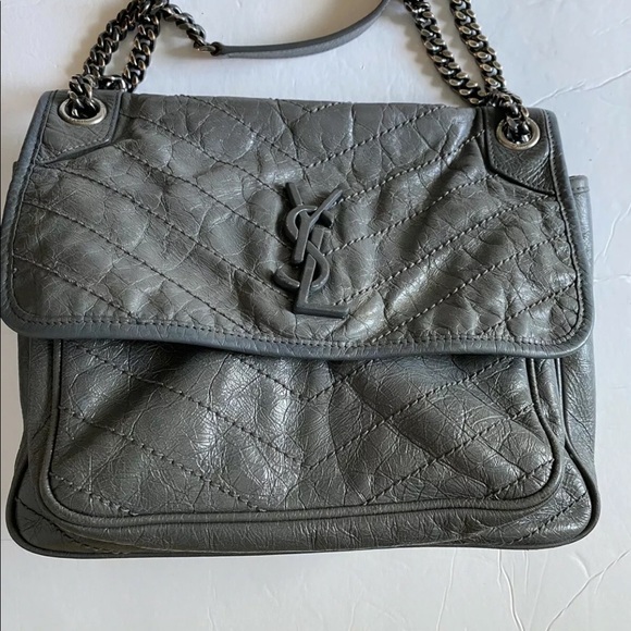 Yves Saint Laurent Handbags - YSL Niki Medium storm color